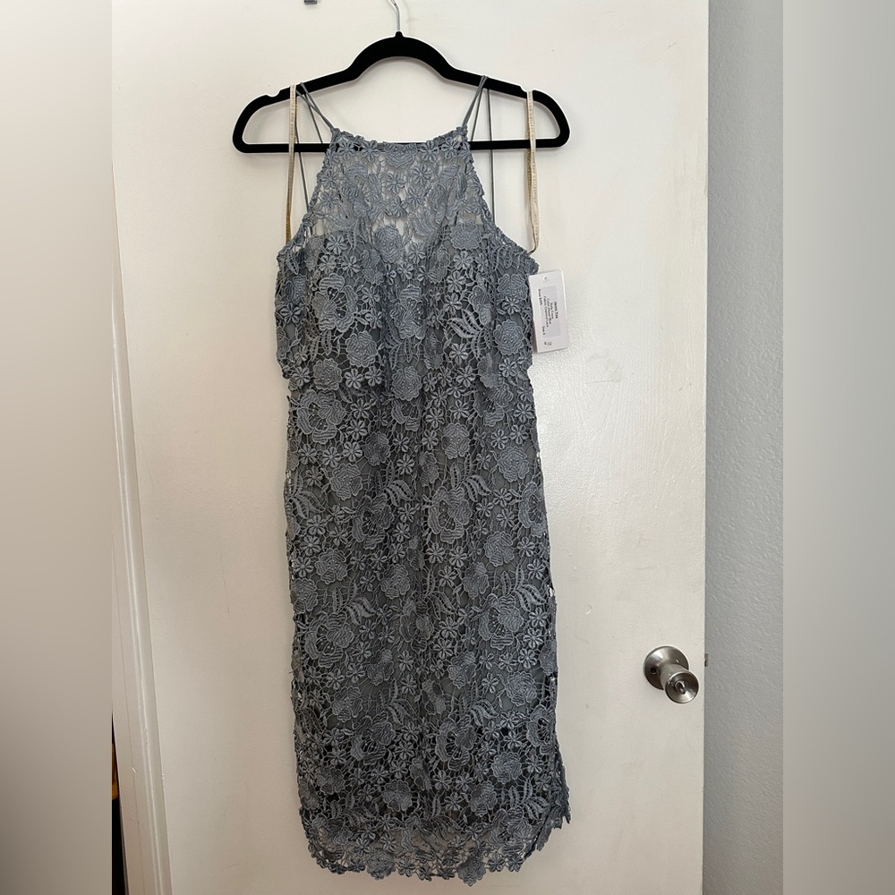 Jenny Yoo Lace Midi Dress (Freya) in Mayan Blue
